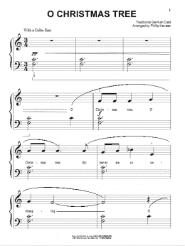 page one of O Christmas Tree (arr. Phillip Keveren) (Beginning Piano Solo)