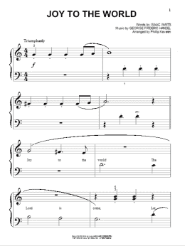 page one of Joy To The World (arr. Phillip Keveren) (Beginning Piano Solo)