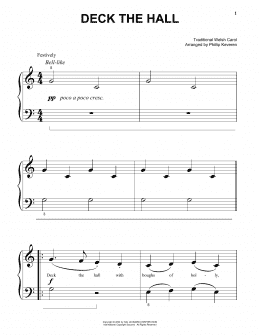 page one of Deck The Hall (arr. Phillip Keveren) (Big Note Piano)