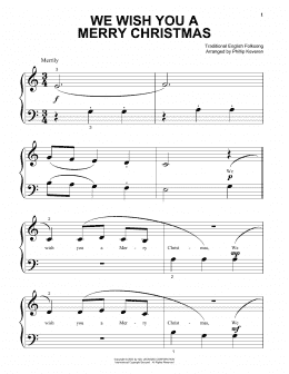 page one of We Wish You A Merry Christmas (arr. Phillip Keveren) (Big Note Piano)