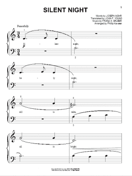 page one of Silent Night (arr. Phillip Keveren) (Big Note Piano)