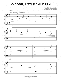 page one of O Come, Little Children (arr. Phillip Keveren) (Big Note Piano)