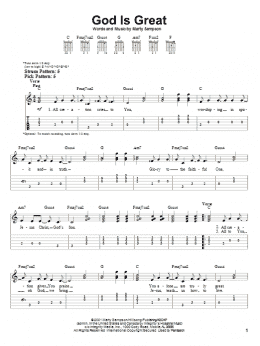 page one of God Is Great (Easy Guitar Tab)
