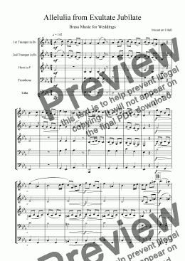 page one of Allelulia from Exultate Jubilate - Brass Music for Weddings