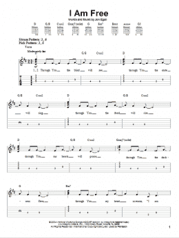 page one of I Am Free (Easy Guitar Tab)
