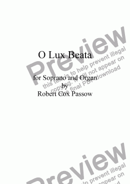 page one of O Lux Beata