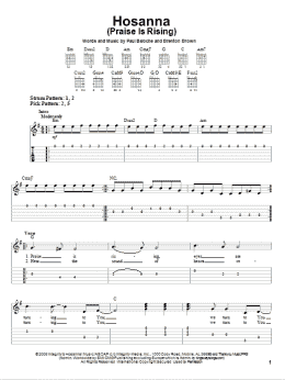 page one of Hosanna (Praise Is Rising) (Easy Guitar Tab)