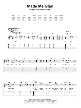 page one of Made Me Glad (Easy Guitar Tab)