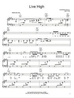 page one of Live High (Piano, Vocal & Guitar Chords (Right-Hand Melody))