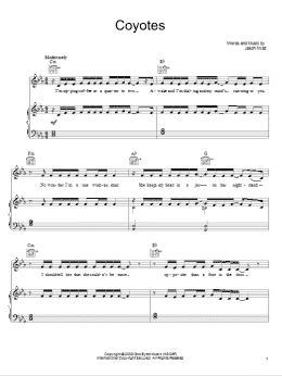 page one of Coyotes (Piano, Vocal & Guitar Chords (Right-Hand Melody))