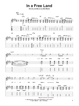 page one of In A Free Land (Guitar Tab (Single Guitar))