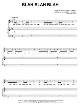 page one of Blah Blah Blah (Piano, Vocal & Guitar Chords (Right-Hand Melody))