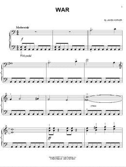 page one of War (Easy Piano)