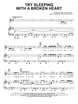 page one of Try Sleeping With A Broken Heart (Piano, Vocal & Guitar Chords (Right-Hand Melody))