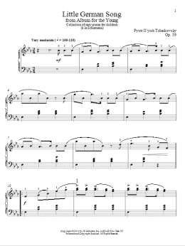 page one of Little German Song (Piano Solo)