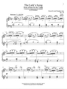 page one of The Lark's Song (Piano Solo)