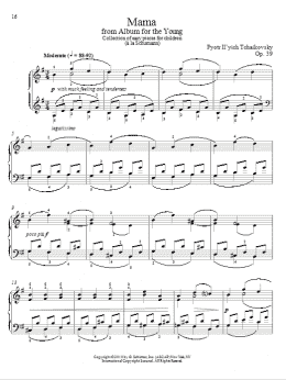 page one of Mama (Piano Solo)
