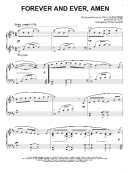 page one of Forever And Ever, Amen (arr. Phillip Keveren) (Piano Solo)