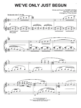 page one of We've Only Just Begun (arr. Phillip Keveren) (Piano Solo)