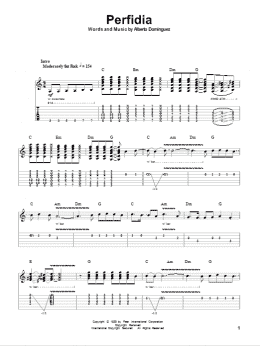 page one of Perfidia (Guitar Tab (Single Guitar))