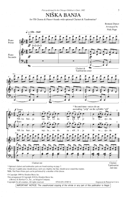 page one of Niska Banja (TB Choir)
