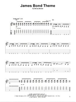 page one of James Bond Theme (Guitar Tab (Single Guitar))