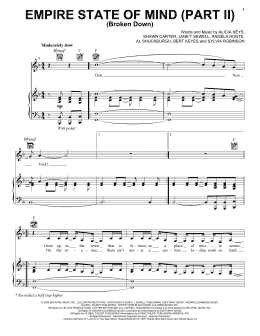 page one of Empire State Of Mind (Part II) Broken Down (Piano, Vocal & Guitar Chords (Right-Hand Melody))