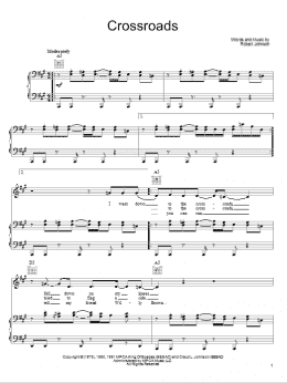 page one of Cross Road Blues (Crossroads) (Piano, Vocal & Guitar Chords (Right-Hand Melody))