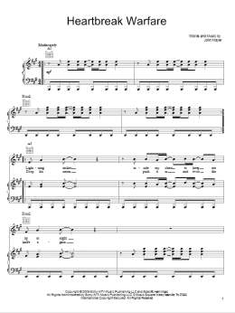 page one of Heartbreak Warfare (Piano, Vocal & Guitar Chords (Right-Hand Melody))