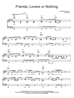 page one of Friends, Lovers Or Nothing (Piano, Vocal & Guitar Chords (Right-Hand Melody))