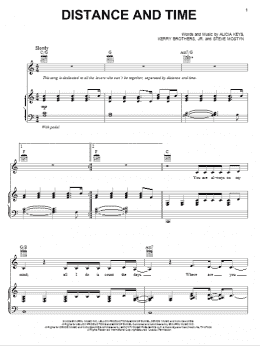 page one of Distance And Time (Piano, Vocal & Guitar Chords (Right-Hand Melody))