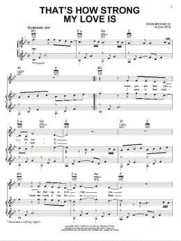 page one of That's How Strong My Love Is (Piano, Vocal & Guitar Chords (Right-Hand Melody))