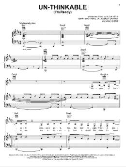 page one of Un-Thinkable (I'm Ready) (Piano, Vocal & Guitar Chords (Right-Hand Melody))