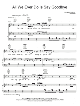 page one of All We Ever Do Is Say Goodbye (Piano, Vocal & Guitar Chords (Right-Hand Melody))