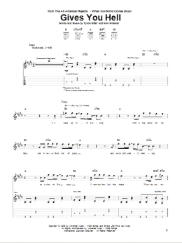 page one of Gives You Hell (Guitar Tab)