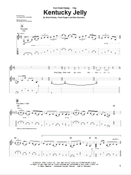 page one of Kentucky Jelly (Guitar Tab)