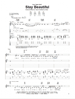 page one of Stay Beautiful (Guitar Tab)