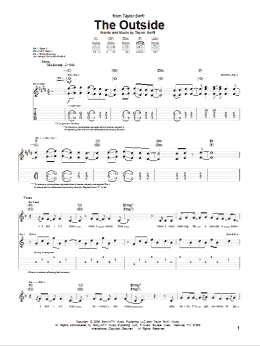 page one of The Outside (Guitar Tab)