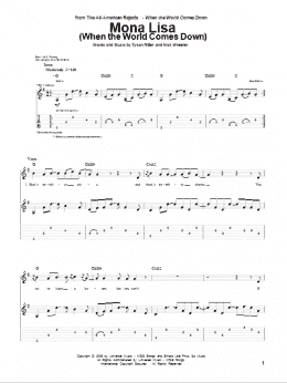 page one of Mona Lisa (When The World Comes Down) (Guitar Tab)