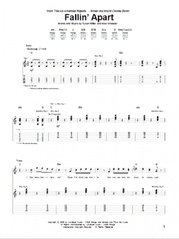 page one of Fallin' Apart (Guitar Tab)