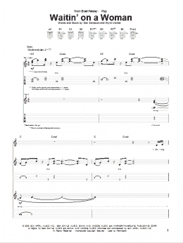 page one of Waitin' On A Woman (Guitar Tab)