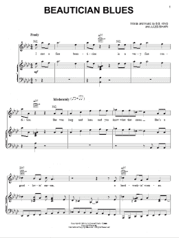 page one of Beautician Blues (Piano, Vocal & Guitar Chords (Right-Hand Melody))
