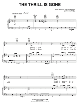page one of The Thrill Is Gone (Piano, Vocal & Guitar Chords (Right-Hand Melody))