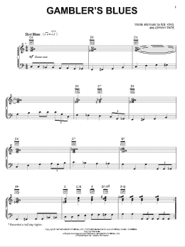 page one of Gambler's Blues (Piano, Vocal & Guitar Chords (Right-Hand Melody))