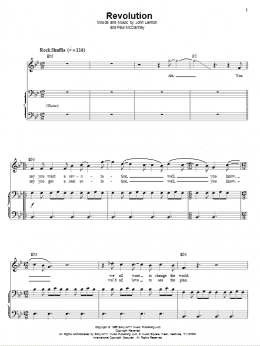 page one of Revolution (Piano & Vocal)