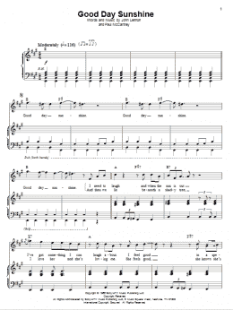 page one of Good Day Sunshine (Piano & Vocal)