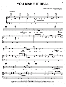 page one of You Make It Real (Piano, Vocal & Guitar Chords (Right-Hand Melody))