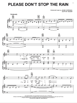 page one of Please Don't Stop The Rain (Piano, Vocal & Guitar Chords (Right-Hand Melody))