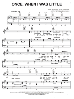 page one of Once, When I Was Little (Piano, Vocal & Guitar Chords (Right-Hand Melody))