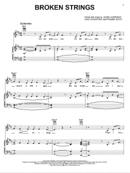 page one of Broken Strings (Piano, Vocal & Guitar Chords (Right-Hand Melody))